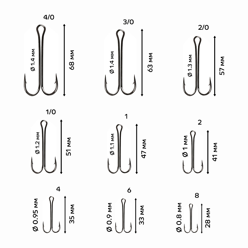 Двойной крючок CF Long tail double hook №3/0 3 шт