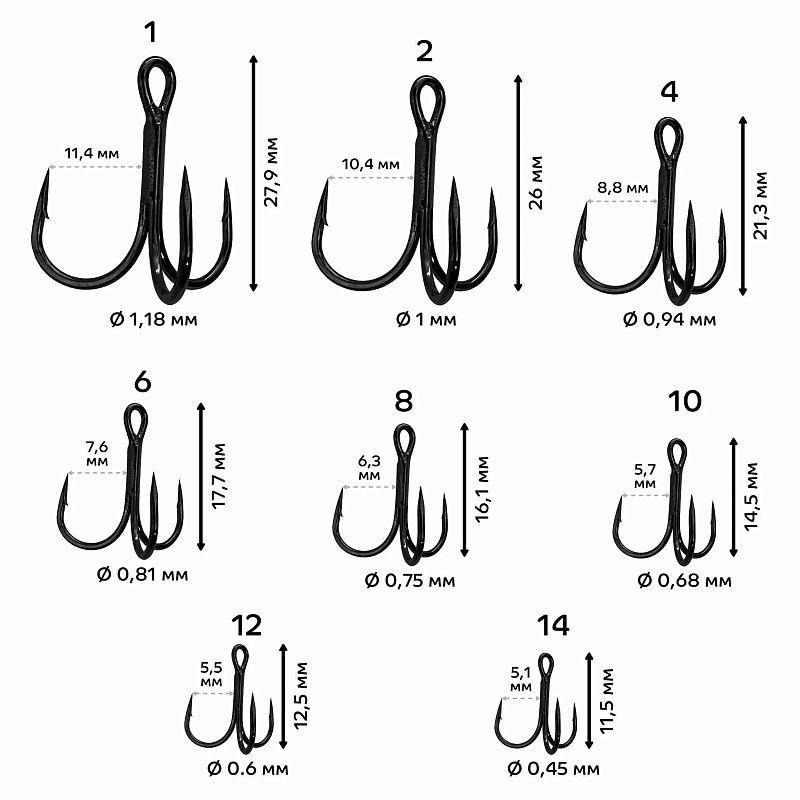 Тройной крючок CF T hook №4 10 шт