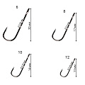 Одинарный крючок CF Round bent fixative shank №12 200 шт