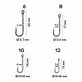 Одинарный крючок Crazy Fish Round Bent Fixative Shank №12 8 шт