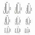 Двойной крючок CF Long tail double hook №1/0 3 шт