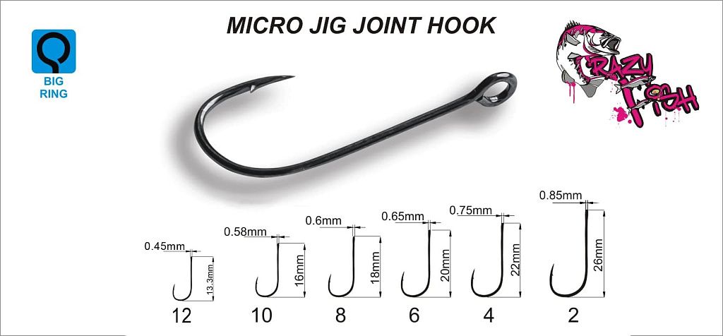 Одинарный крючок CF Micro Jig Joint Hook №4 20 шт