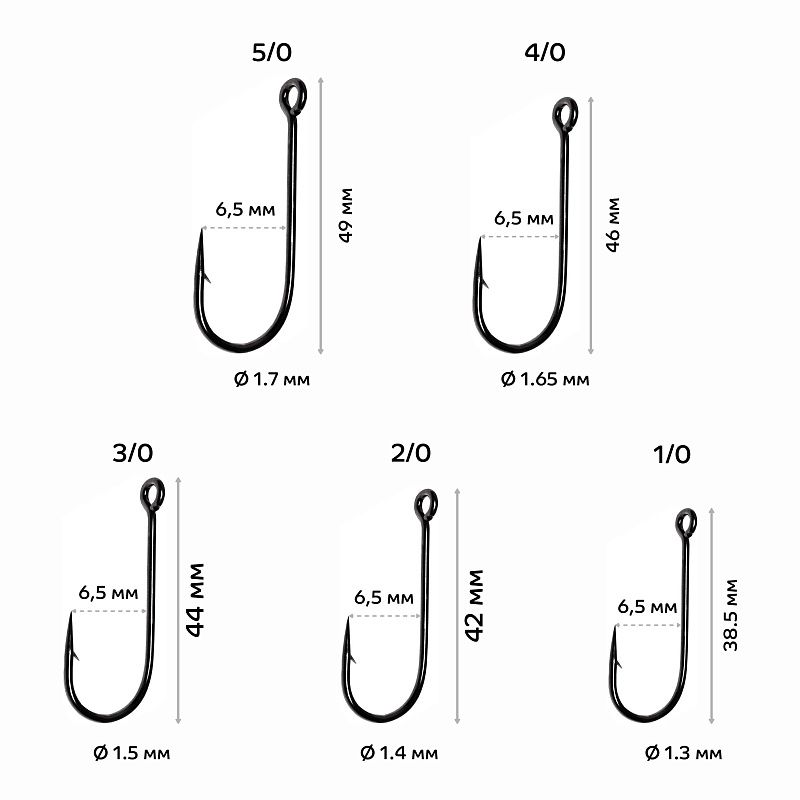 Одинарный крючок CF Jig hook №3/0 5 шт 