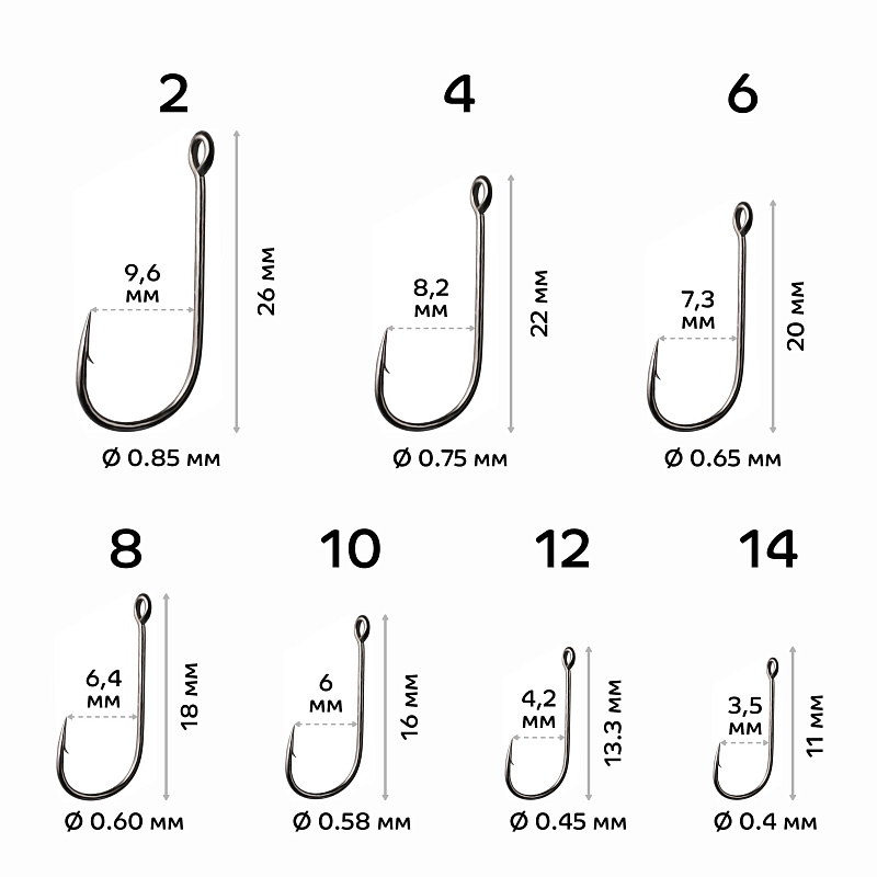 Одинарный крючок CF Micro jig hook №14 15шт